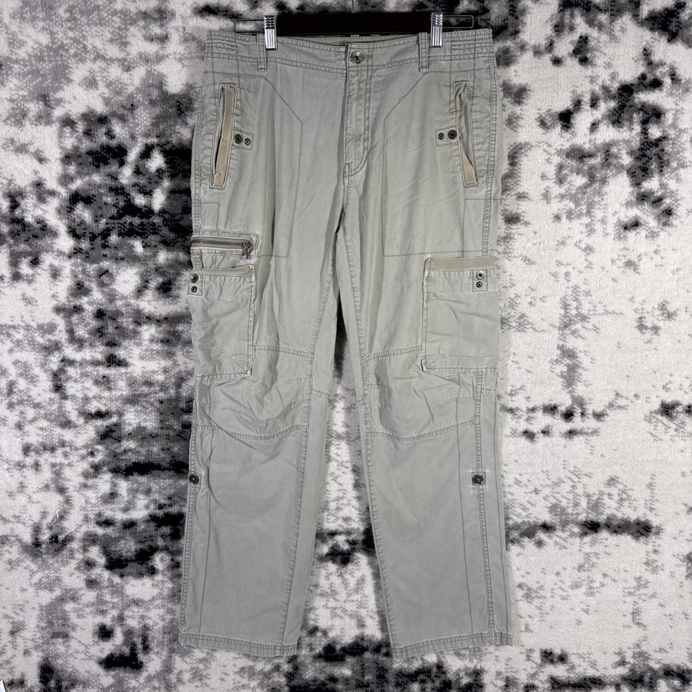 Calvin Klein Pants Mens Size 33x32 Green Cargo Zip Pockets Y2k Skater Punk‎